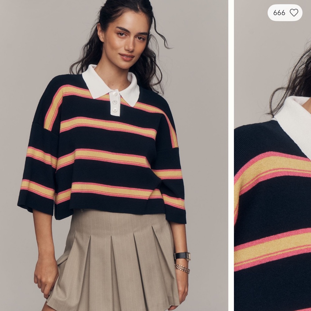 Maeve Crop Polo Shirt